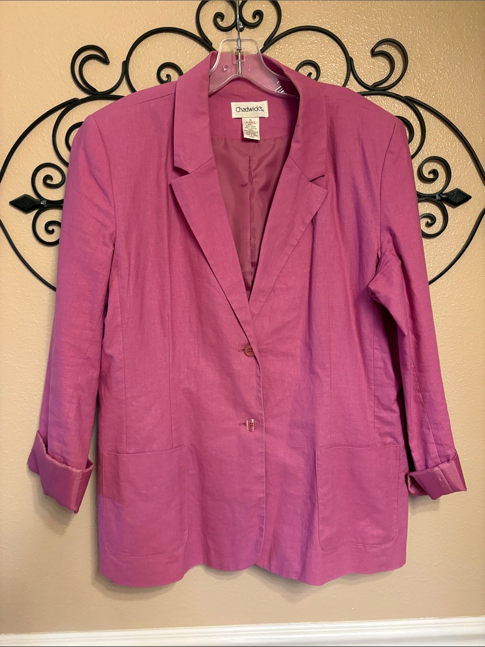 Chadwicks Bright Magenta Single-Breasted Blazer